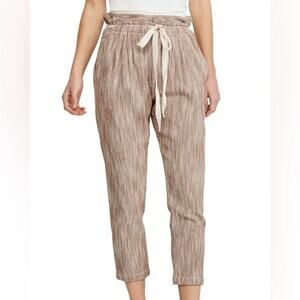 Free People Caraway Gauze Pleated Cropped Pant Women's 6 Brown
